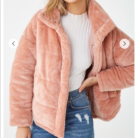 Blush Faux Fur Coat - Picture 2 of 6